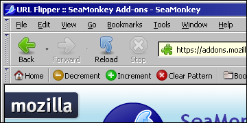 Screenshot of the URL Flipper toolbar buttons in SeaMonkey